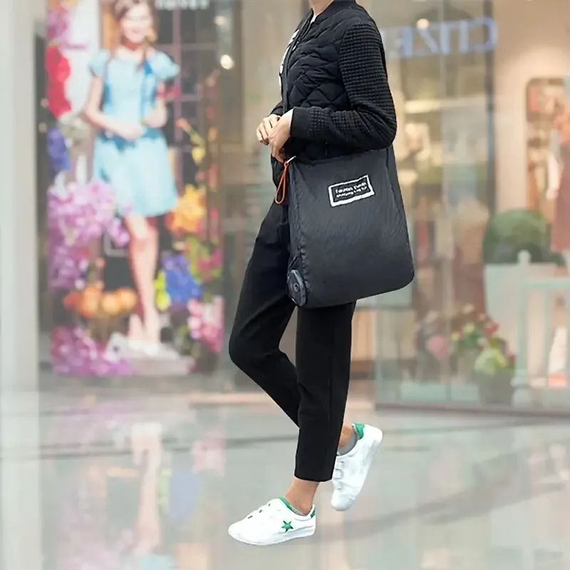 1pc Roll Up Foldable Travel Tote ReusableGrocery With Storage Box Portable Shopping Bag Food StorageBag_voghion.com