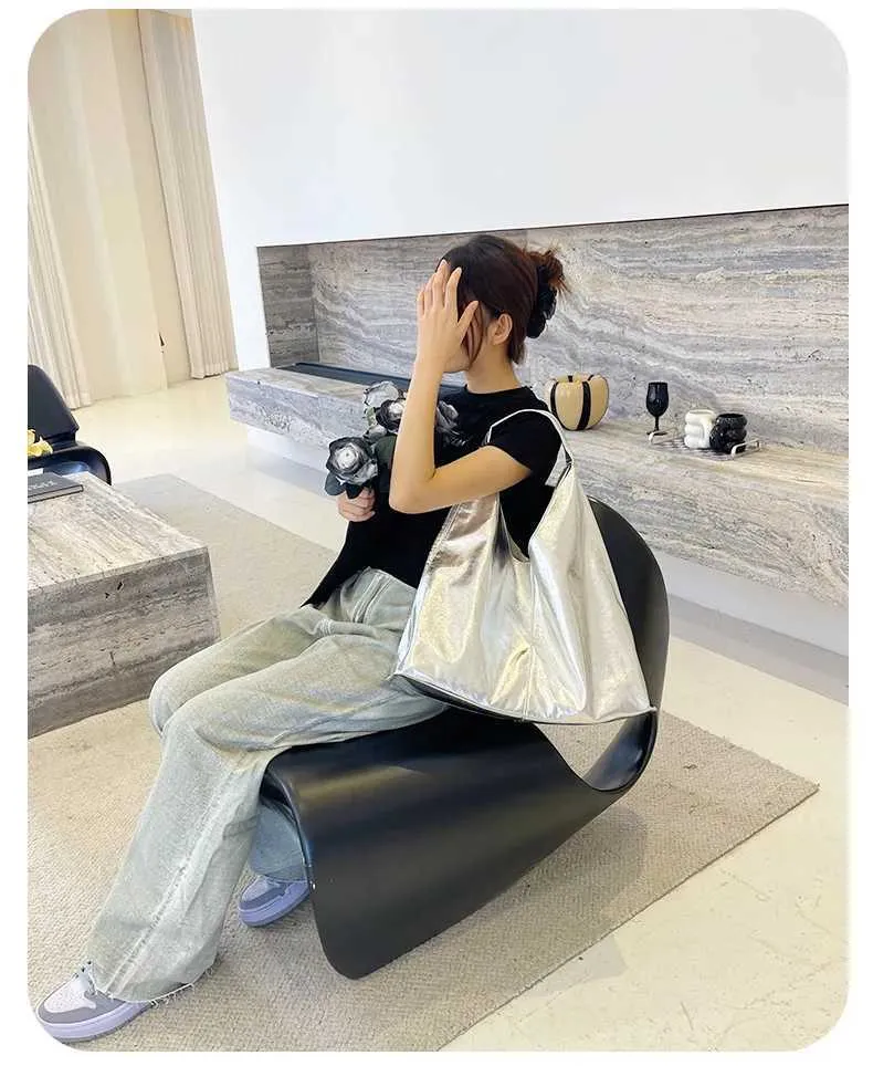Moud Sier Fraen Schëller Grouss Mark Design Damen Hobos Handtaschen PU Lieder Grouss Totes Pendelen weiblech Achselhöhlebeutel_voghion.com