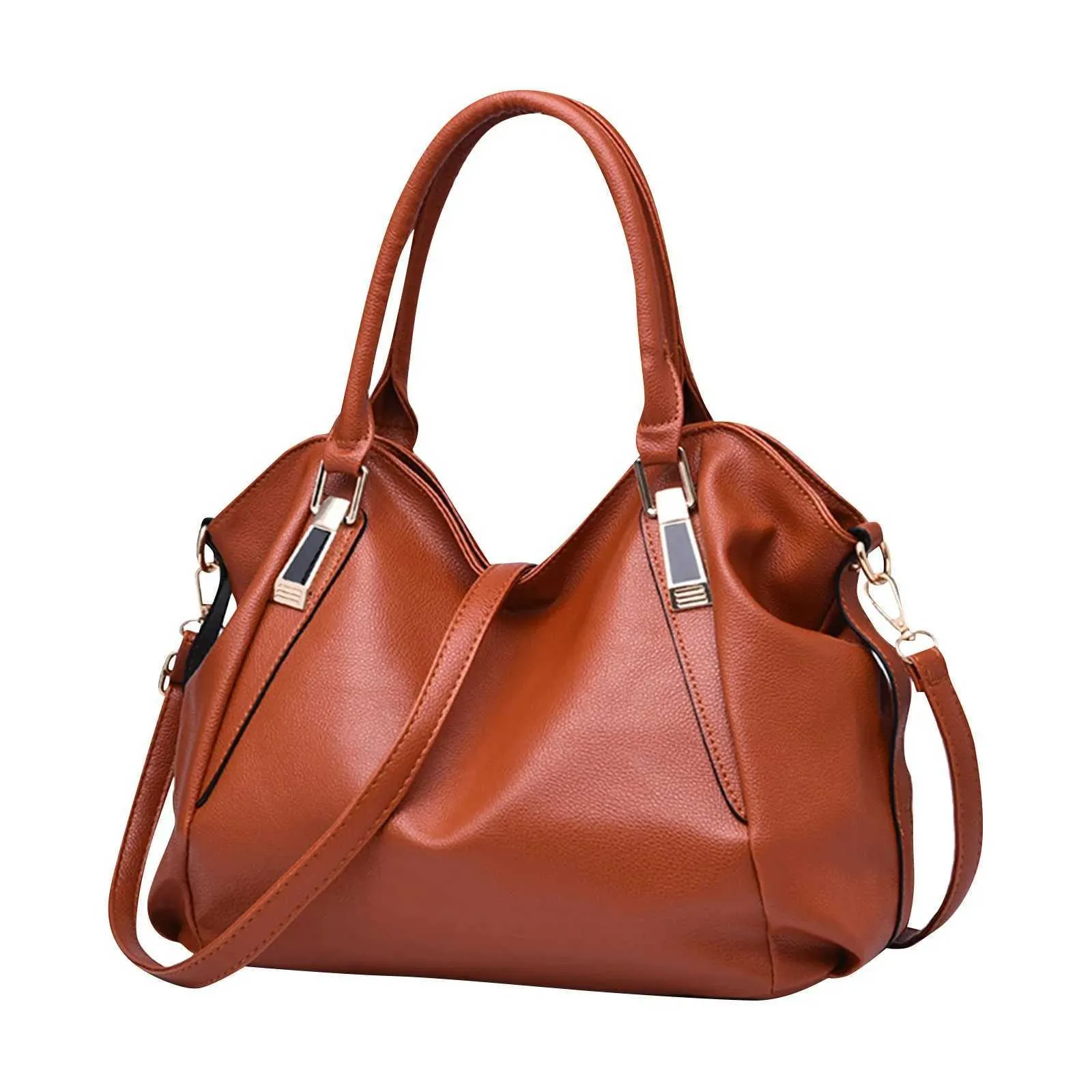 Sac à main en cuir souple tendance 2024, grande capacité, sac à bandoulière à une épaule, sac à dos élégant pour femme C241217_voghion.com