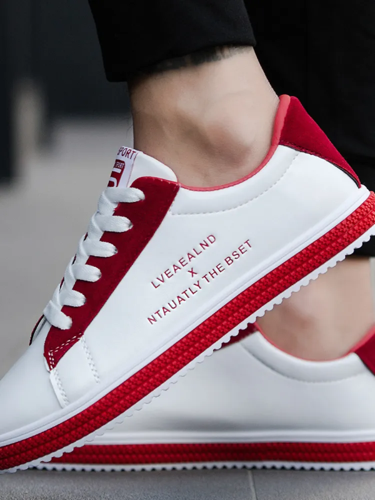 Herren Leder Freizeitschuhe Atmungsaktive Wanderschuhe Wohnungen Neue Mode Schnürschuhe Mann Designer Sneakers Atos De Hombre 2843_voghion.com
