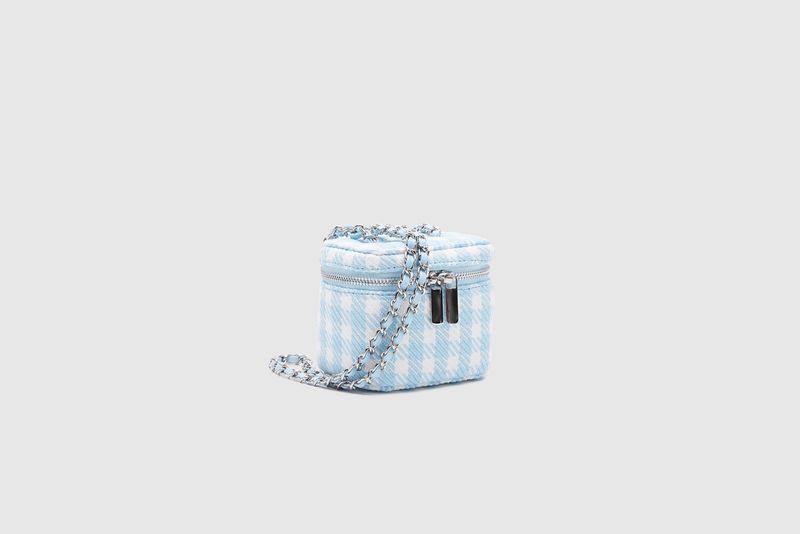 UR Fashion Damentasche 2023 Neue karierte Boxtasche Kleine frische süße Stilkette Umhängetasche Mini Kosmetiktasche_voghion.com