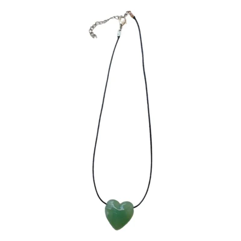 Adjustable Heart Pendant Necklace Colorful Fashionable Choker_voghion.com