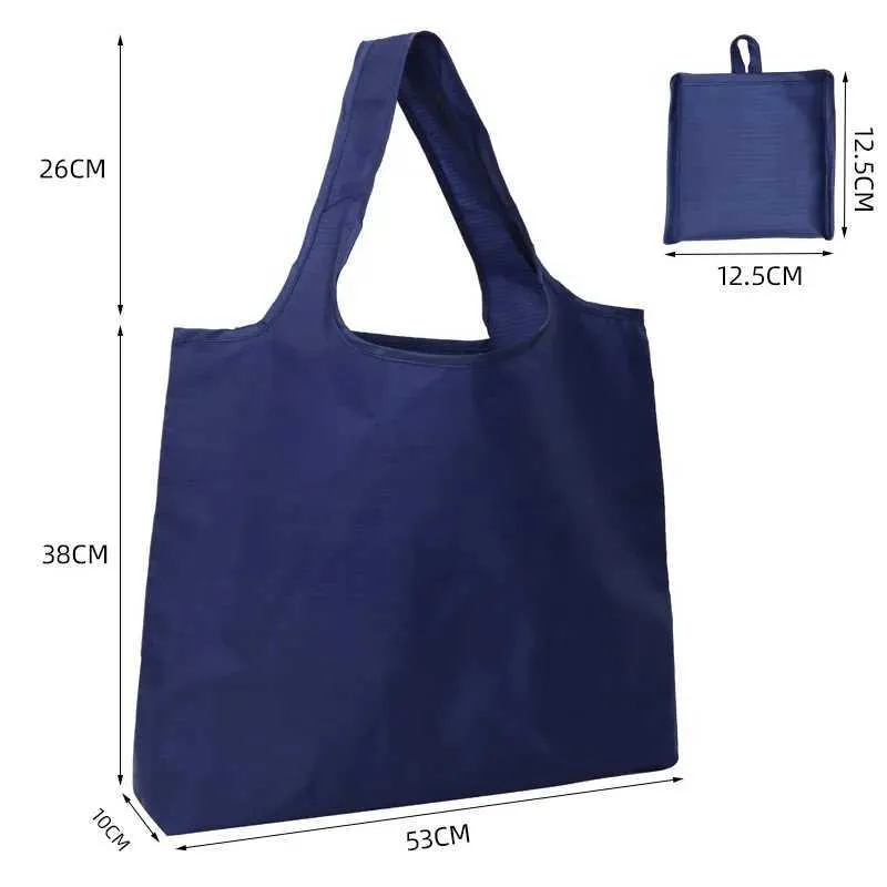 BIG Eco-Friendly Folding Shopping Bag Reusable Portable Shoulder Handbag for Travel Grocery simple solid color grocery_voghion.com