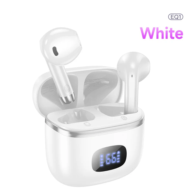 HOCO TWS Kablosuz Kulaklık Bluetooth 5.3 LED Ekran Şarj Kutusu Dokunmatik Kontrol Müzik Kulaklıkları Spor Kulaklığı iphone için_voghion.com