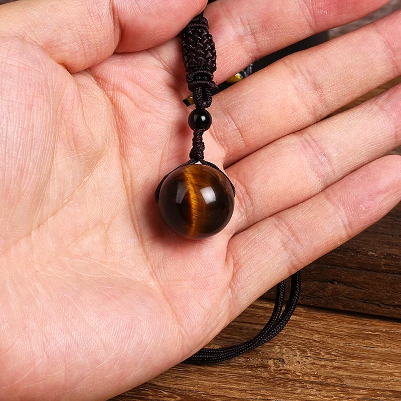 Kulonu kaklarotas ar dabisku 5A tīģera acs akmeni sievietēm, dabīgas pērlītes, Reiki enerģijas dziedināšanas vīriešiem, modes virvju ķēde_voghion.com