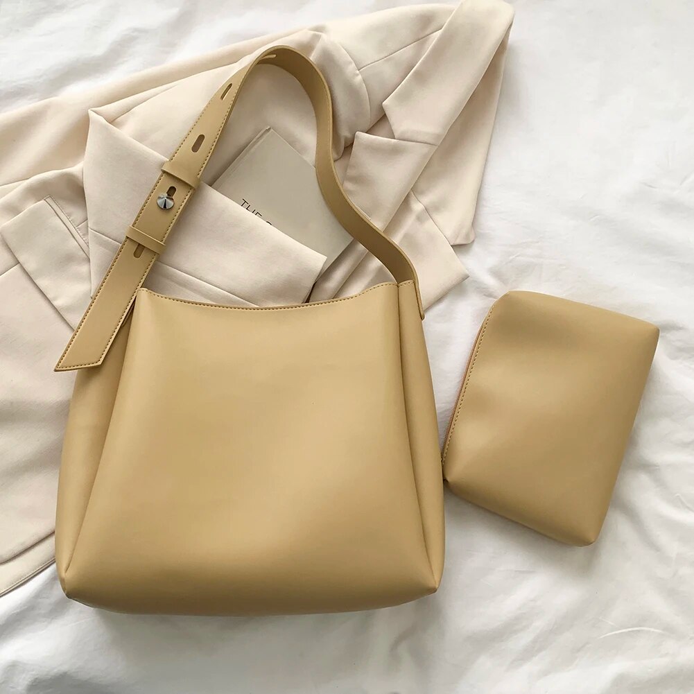 Modna skórzana torba shopper dla kobiet 2023 Tend Female Prosta duża torba na ramię o dużej pojemności Torebki i portfele_voghion.com