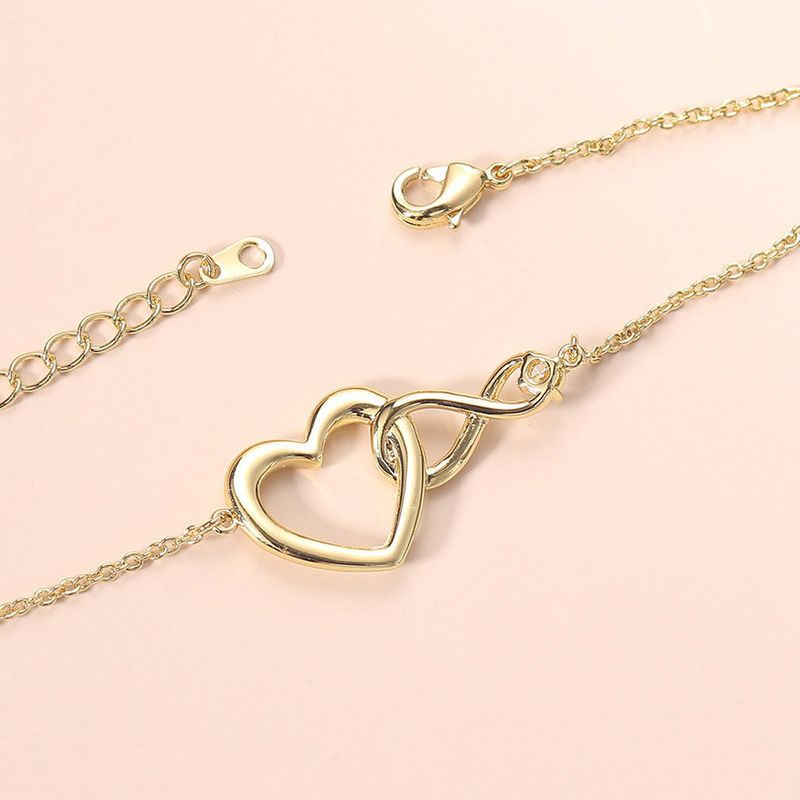 Bracciale unisex a forma di amore infinito per donna, con zircone singolo, semplice e versatile, gioiello da mano._voghion.com