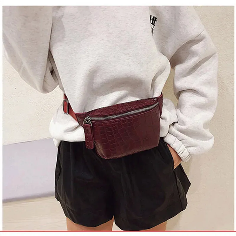 Leder Brusttasche Fanny Frauen Tasche Kleine Bum Taille Gürteltaschen Casual Phone Pack Mode Brieftasche c101 240829_voghion.com