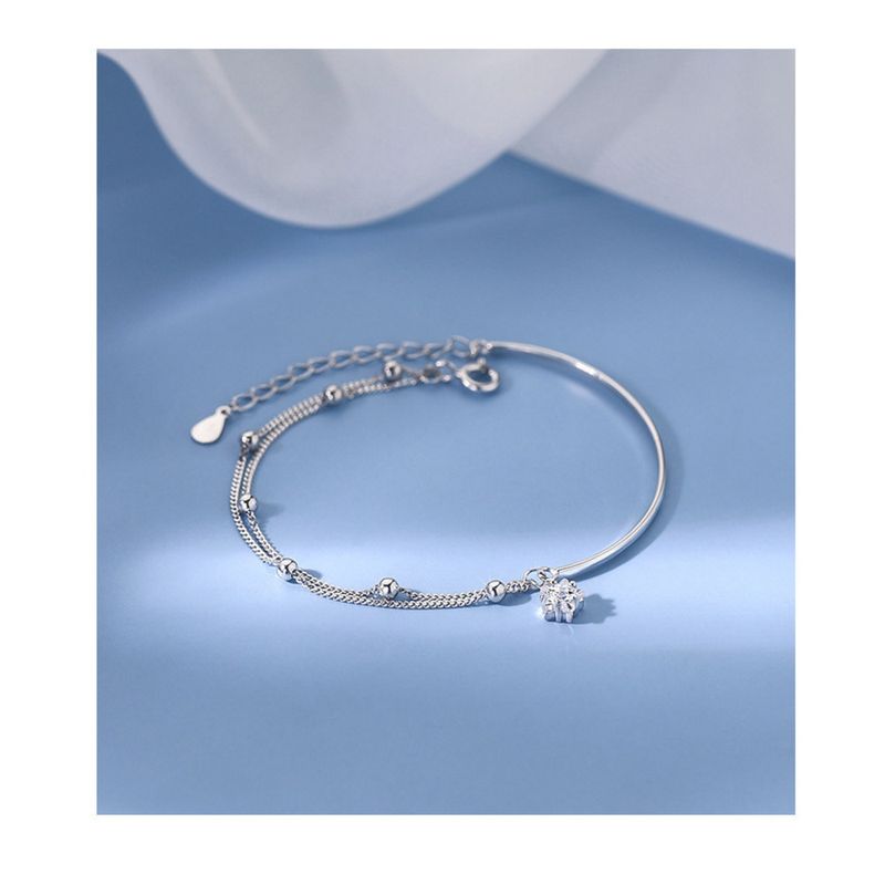 Star Half Bracelet Girl Plated Pure Sier Small And Simple Internet Celebrity Instagram Double Layer Handpiece_voghion.com