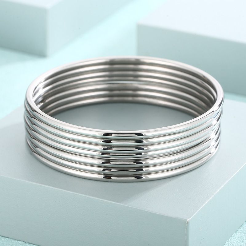 Modeschmuck Temperamt Beliebte Multi Layer Stacking Coil Vergoldet 3mm Plain Ring Titan Stahl Armband Für_voghion.com