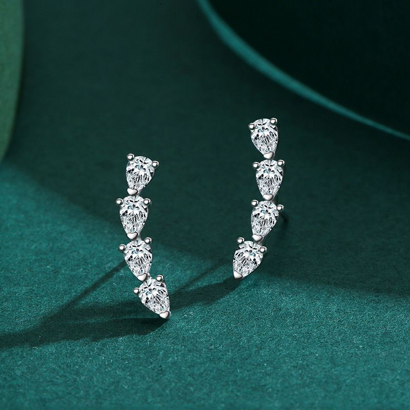 Zircon Stud Earrings For Women Elegant 925 Silver Wedding Party Gift_voghion.com