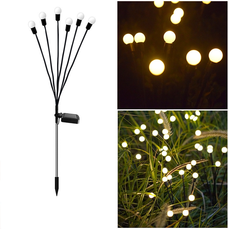 Solar-LED-Glühwürmchen-Licht im Freien, Gartendekoration, Landschaftslicht, wasserdicht, Feuerwerk-Licht für Landhaus, Terrasse, Rasen-Dekor_voghion.com