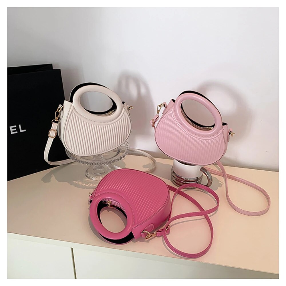 Borse a tracolla color caramella Y2k Style Borse da donna in pelle Borsa con cerniera_voghion.com