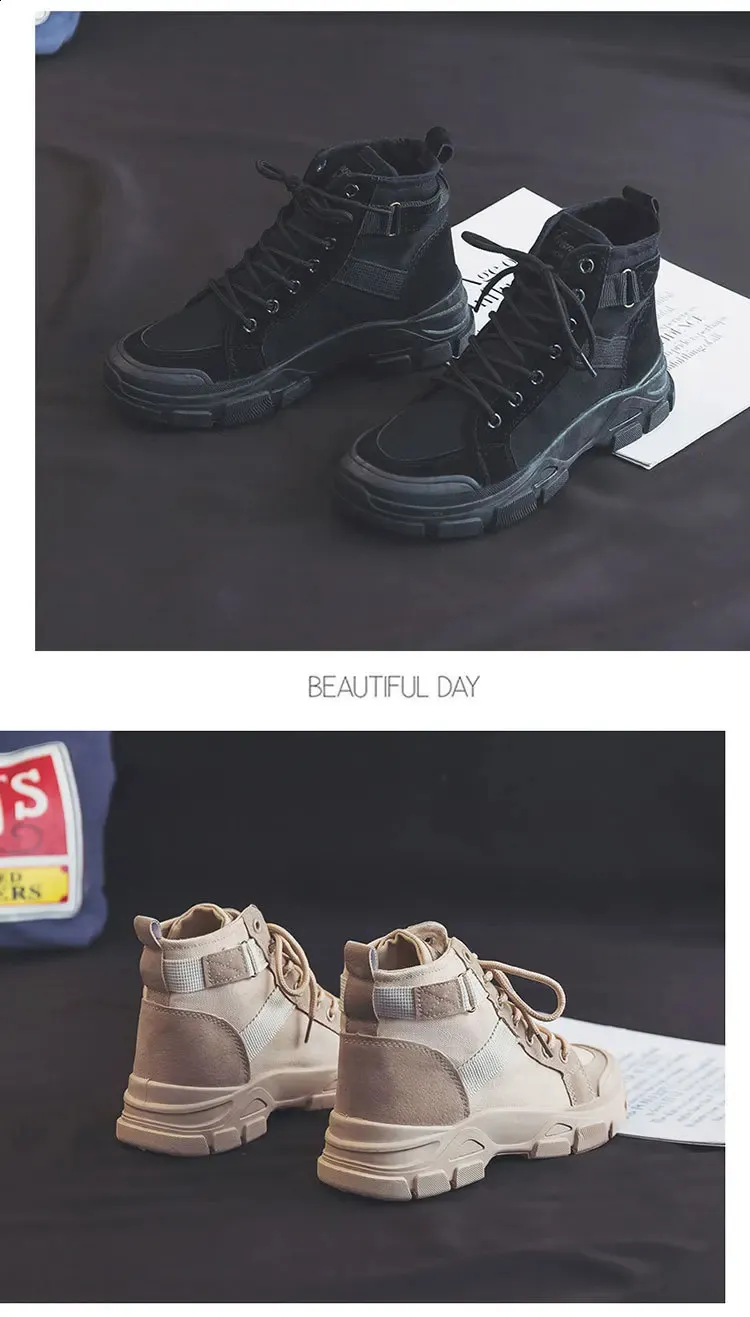 Canvas Wanderschuhe Für Damen Freizeitschuhe High Top Outdoor_voghion.com