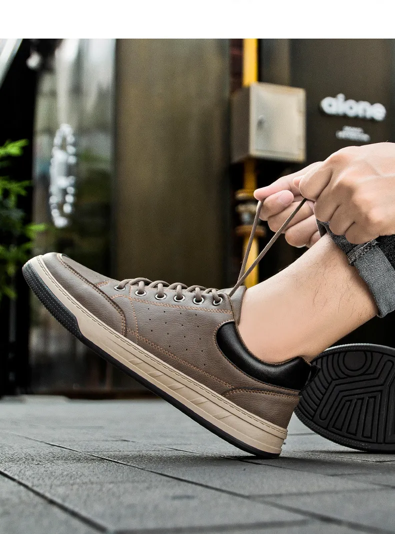 2022 Nuova moda uomo coreano tinta unita casual scarpe con lacci uomo traspirante tela ghiaccio seta panno uomo camminare_voghion.com