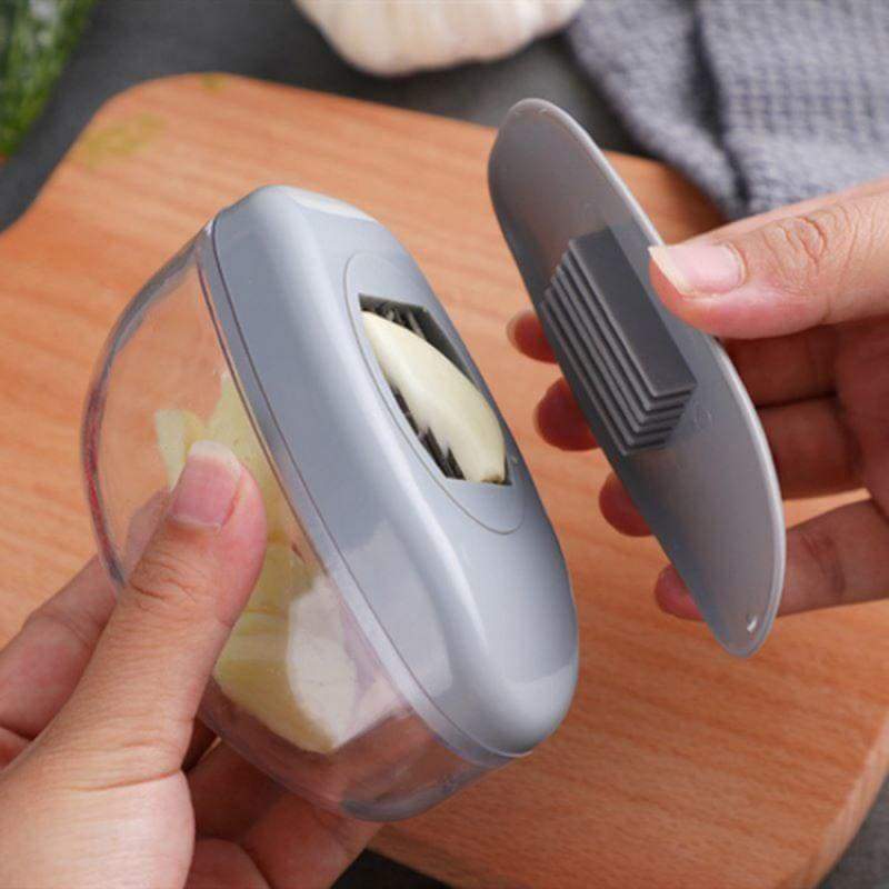 Portable 2-in-1 Garlic Processor Steinless Steel Garlic Press and Slicer Garlic Crusher Chopper Kitchen Utensils Accessories New_voghion.com