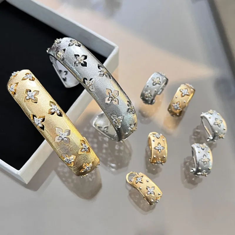 Clover Design Schmuckset Italienischer Stil Vergoldet Mit Ring_voghion.com