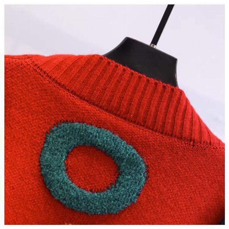 Women's Clothing Fat mm stylish horn button letter sweater jacket for women autumn and winter new large size loose lazy_voghion.com