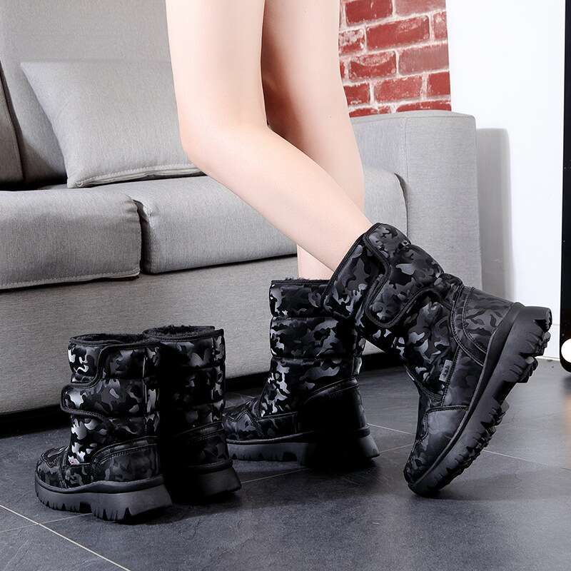 A Great Partner For Skiing Tourism! White Snow Boots For Parent-child Men And Women, Non Slip And Warm_voghion.com