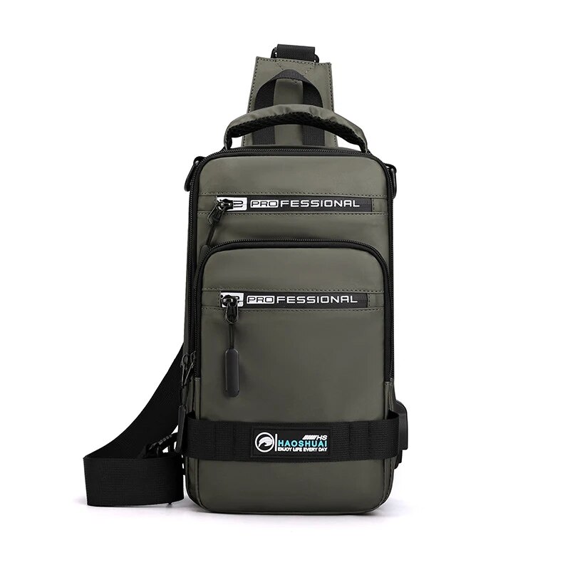 Mode Nylon Rucksack Daypack Männer Cross Body Brust Taschen Pack mit USB Lade Port Reise Männlichen Knapsack Rucksack_voghion.com