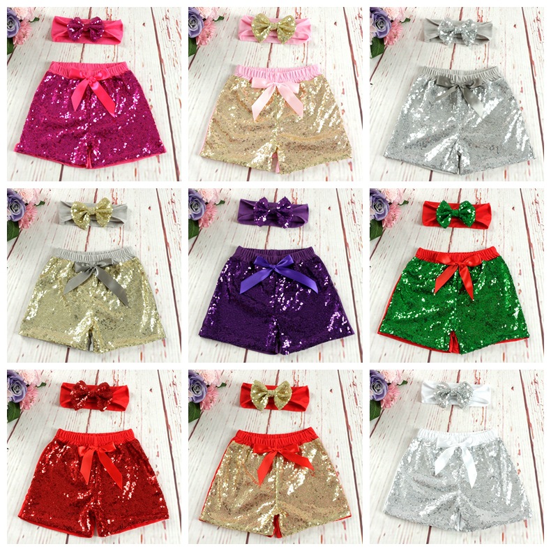 Mother&Kids Children's sequin shorts bow cotton close-fitting cotton boxers_voghion.com