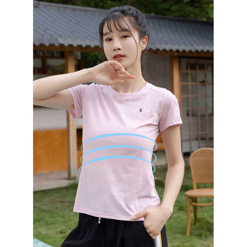 Quick T-shirt For Women In Summer, Short Sleeved Running, Stretch Hiking, Fitness, Loose Fitting Mountaineering Clothes,_voghion.com
