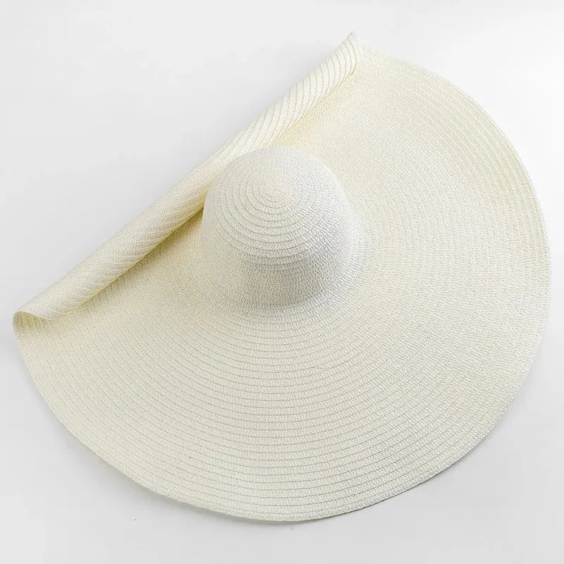 Foldable Women Oversized Ppy Straw Hat 70cm Diameter Large Brim Summer Sun Hats Panama Travel Beach Wholesale 240619_voghion.com