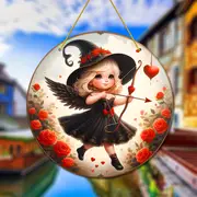 Witchy Valentine Suncatcher - 8" Acrylic Wreath Art. Mystical Decor, Perfect For Pagan-inspired Spaces._voghion.com