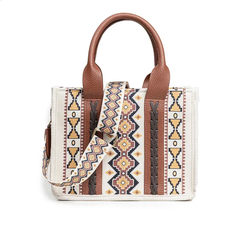 Damen Spot Cross-Border Tote Canvas Umhängetasche Bohemian Aztec Geldbörsen und Handtaschen Damen Geldbörse 240824_voghion.com
