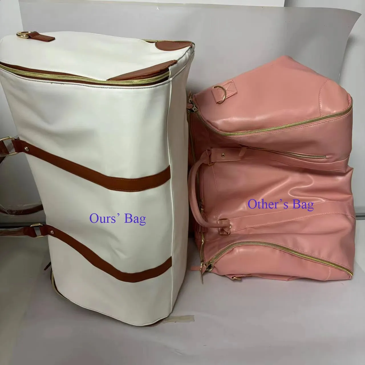 Benotzerdefinéiert Buschtawen Moud Fraen PU Lieder Rees Duffel Grouss Kapazitéit Klappbar Kostüm Kleedertasch Geschäftsrees Lage Taschen_voghion.com