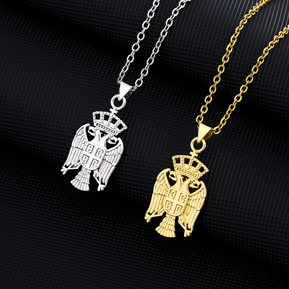 Collier pendentif aigle de la république de serbie, bijoux personnalisés de Style ethnique pour Couple, offre spéciale