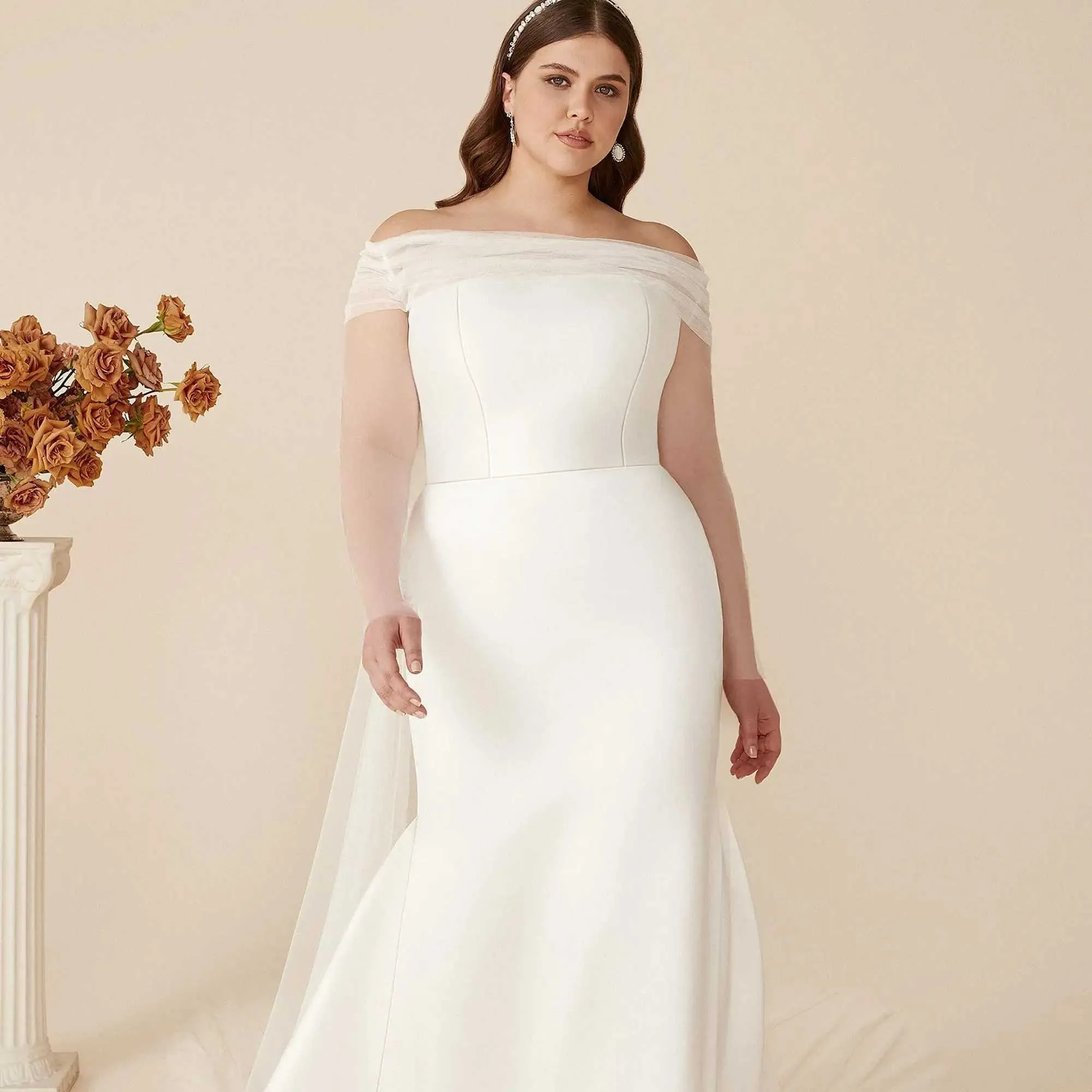Haarsieraden VG87 Kathedraal Bruids Cape Sluier Bolero Jas Dames Plus Size Sjaal Bruid Accessoires Bruiloft Jas_voghion.com