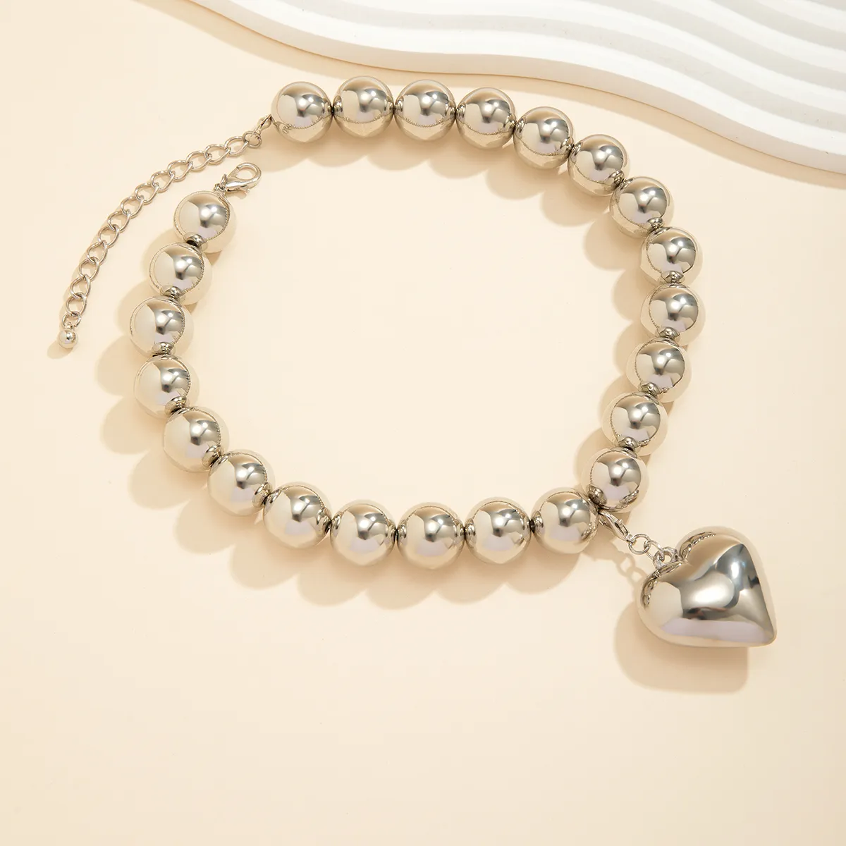 Collane con ciondolo IngeSight.Z Punk Metal Peach Heart Collana per donna Vintage Oro Colore CCB Perline Choker Party_voghion.com