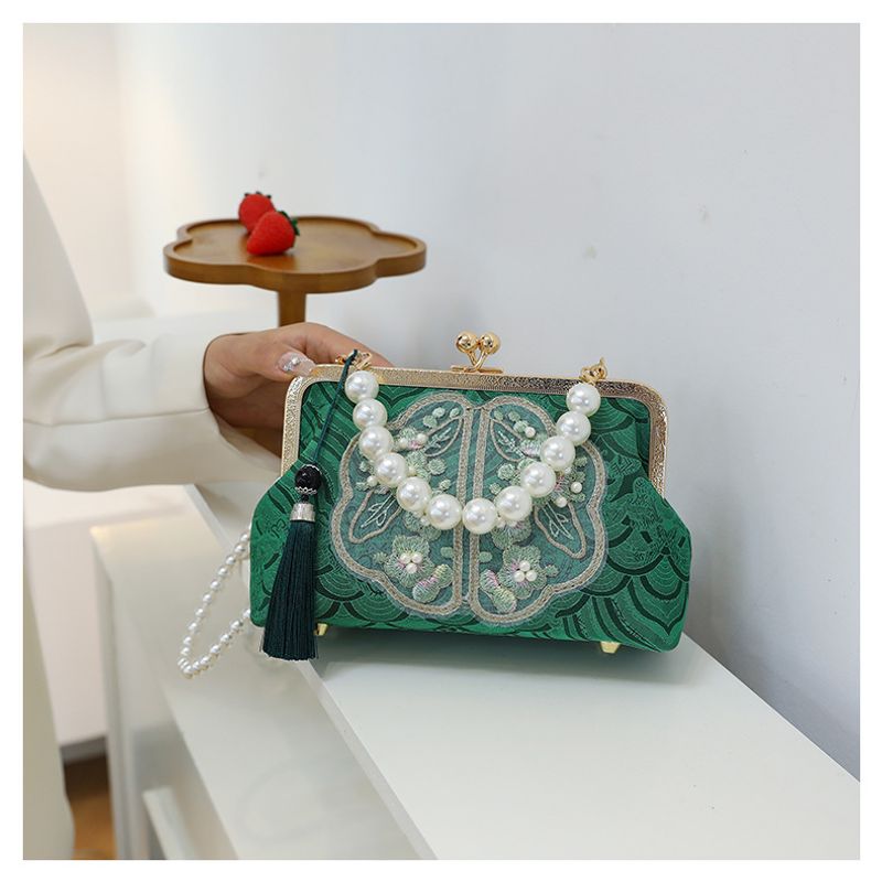Piccola borsa a tracolla fresca da donna cheongsam con perle ricamate_voghion.com