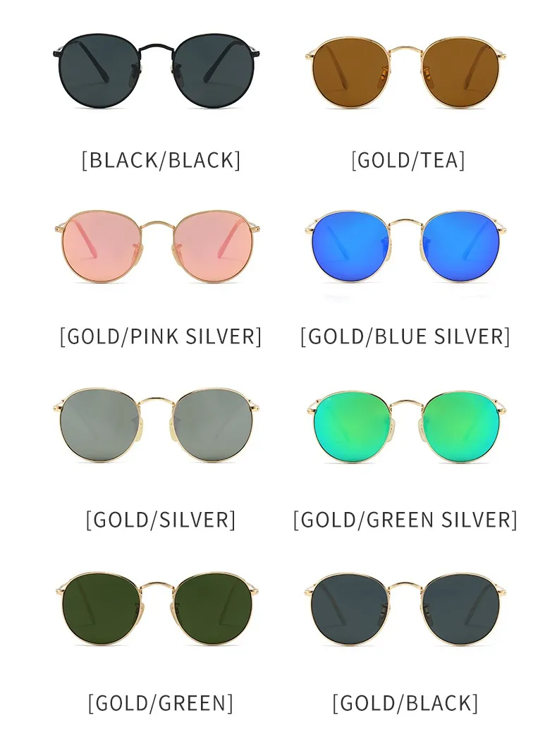 Men's Retro Designer Sunglasses Metal Frame Classic Eyewear_voghion.com