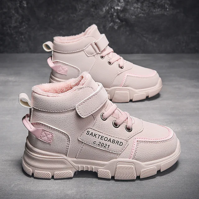 Winter Children's Boys Plus Cashmere Thicken Warm Snow Girls Non-slip Outdoor Martin Boots Student Shoes Hiking Shoe_voghion.com