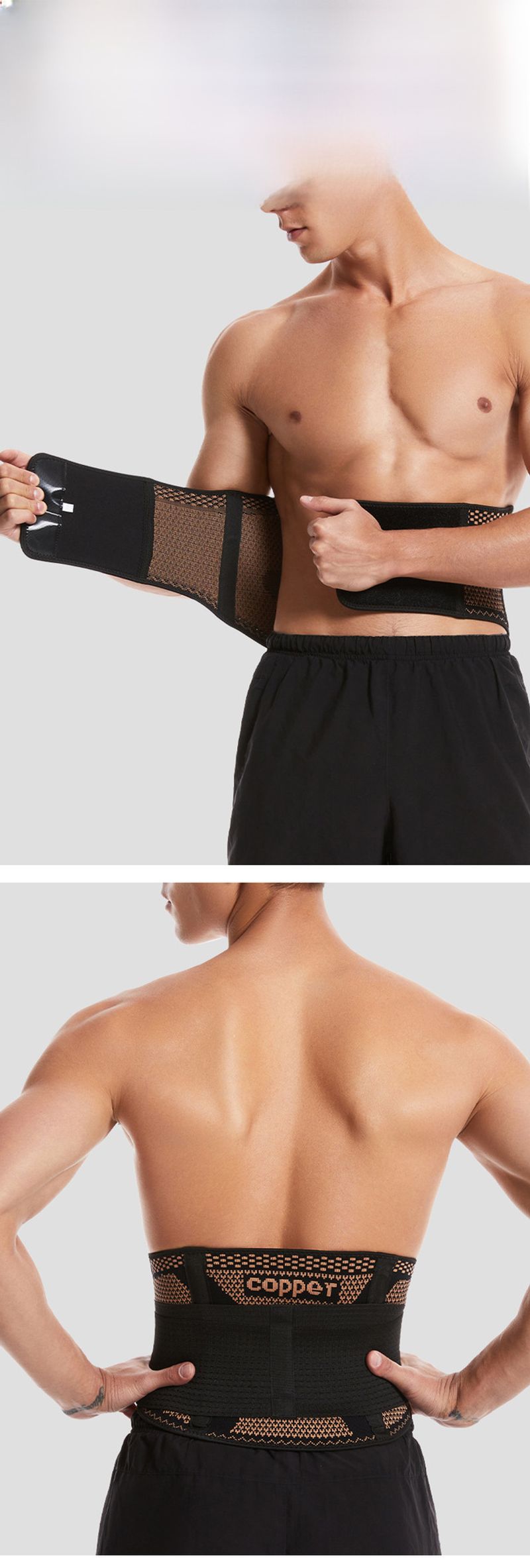 Neu Bund stricken Druckgurt für Fiess Übung Kupfer Ionen Taille Bündel_voghion.com