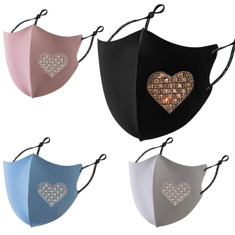 Nuovi accessori estivi Questa crema solare traspirante è una maschera per il viso in cotone di seta color pesca cuore diamante_voghion.com