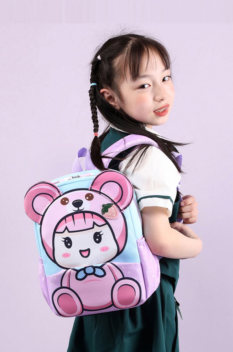 Grundschulmädchen, neuer Cartoon-süßer Kindergartenkinder im Alter von 5–9 Jahren, Rückenschutz-Rucksack für Männer_voghion.com