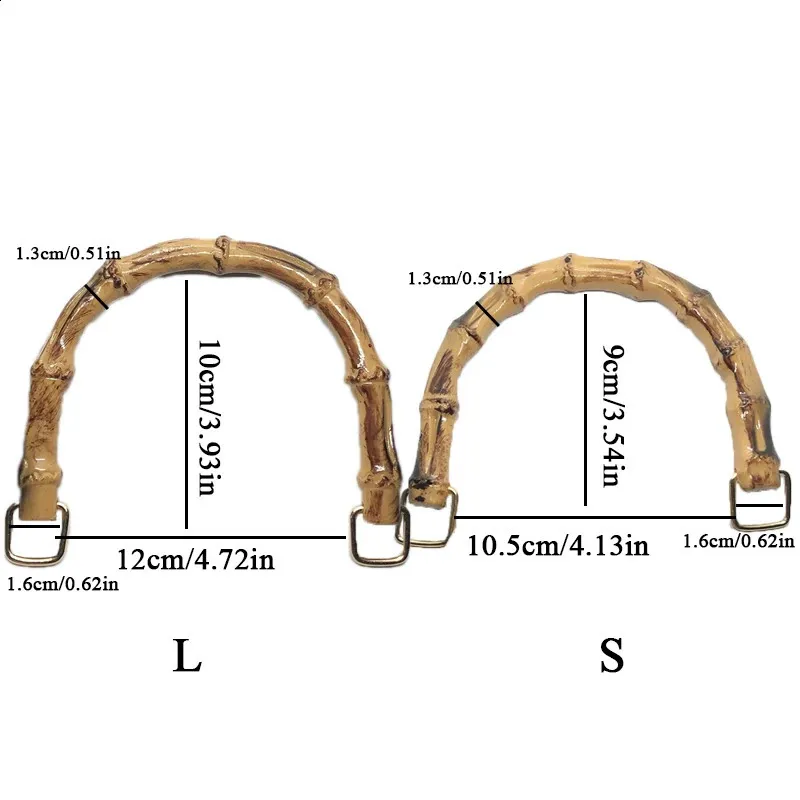 U Shape Bamboo Handles Handbags Women Purse Tote With k Buckle Woven Handle For DIY Bag Making Accessories 240731_voghion.com