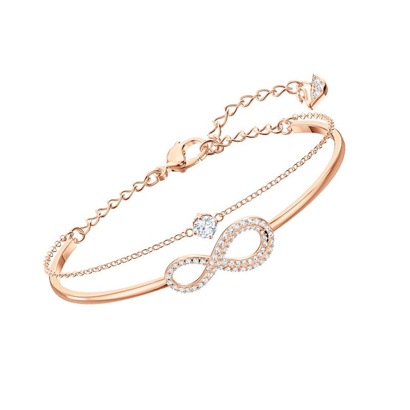 Bracciale a forma di 8 con cristallo a doppio strato, elemento femminile, amore eterno_voghion.com