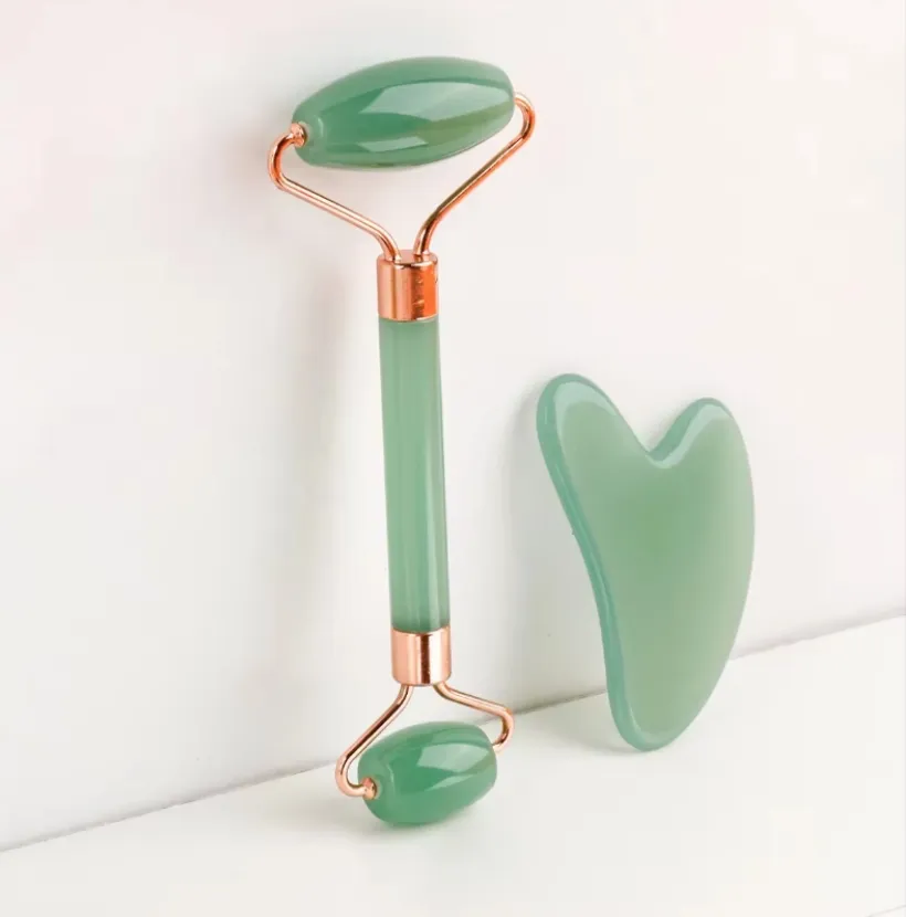 Gua Sha Board 2PCS Massage Stone For Facial Body Skincare Roller Scraping Massager Natural Resin Facial Lifting Scraper Neck Anti Wrinkle Massager T_voghion.com