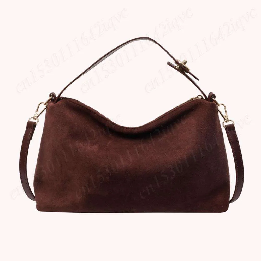 Borsa a tracolla in pelle scamosciata da donna, tracolla regolabile, hobo con tasca interna, pochette, borsa a mano con cerniera_voghion.com
