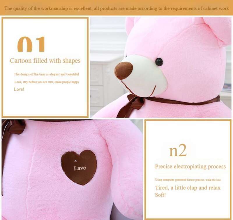 Brinquedo de pelúcia, grande e fofo urso dormindo com abraço, presente de aniversário para meninas_voghion.com