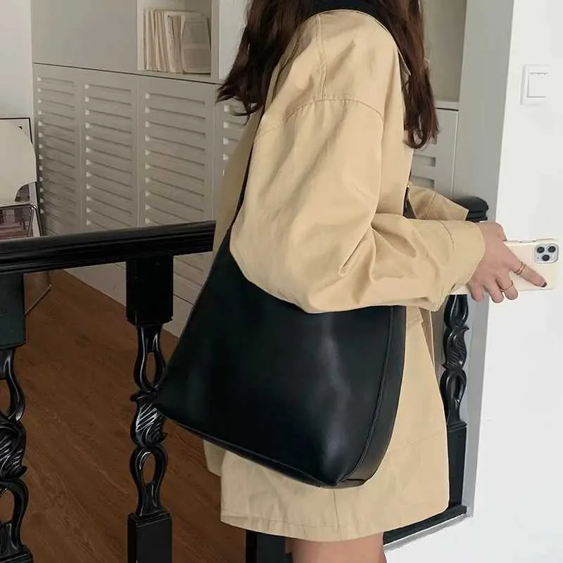 Full Mah Shoulder Solid Fi Handbag Cross Body Womens Minimum PU Leather Work Bag Y241025_voghion.com