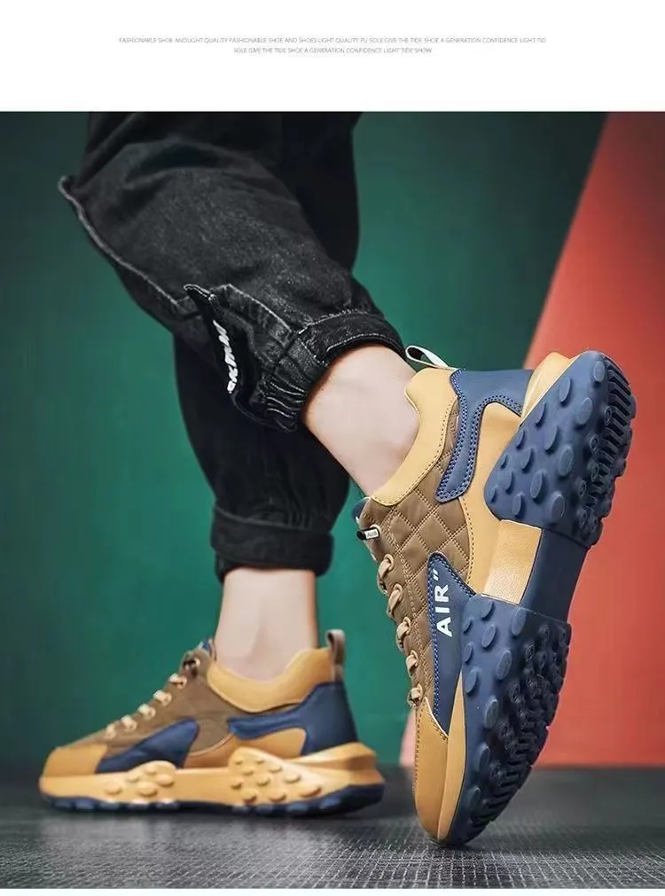 Free Shipping With Box Designer Sneakers Men Waterproof Thick Soles Leather Walking Sneaker New Sports Running Shoes_voghion.com