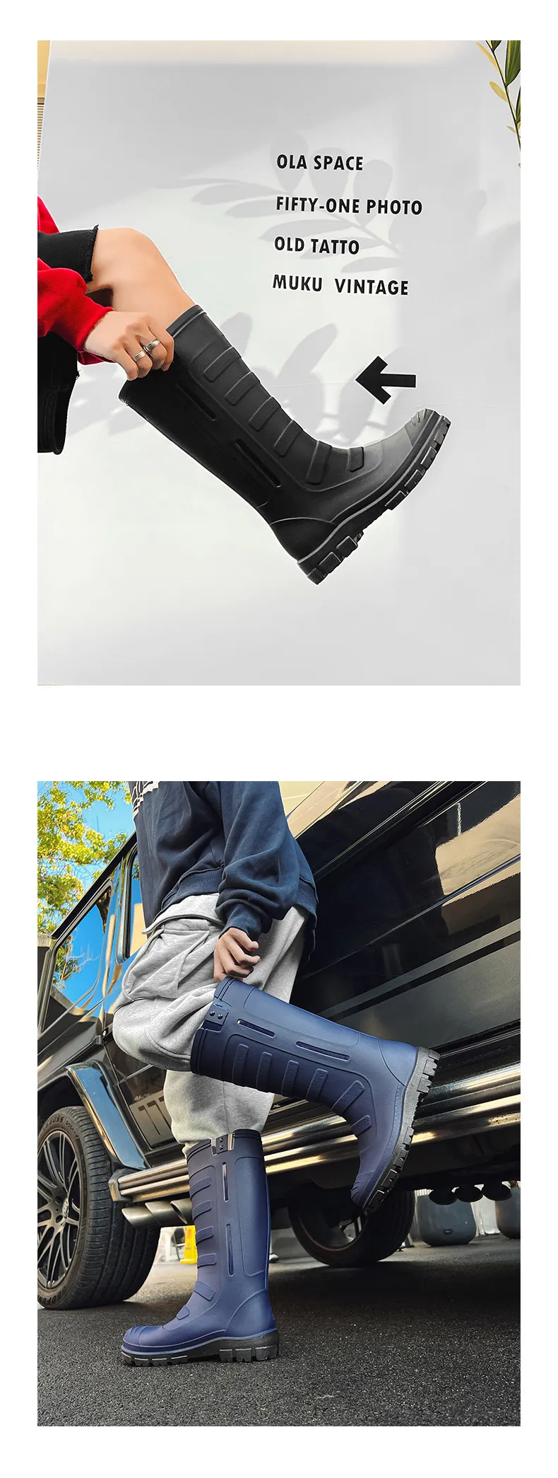 Unisex Rubber Shoes Men and Women Mid Calf Waterproof Work Safety Rain Boots Fishing Husband Botas Para Lluvia_voghion.com