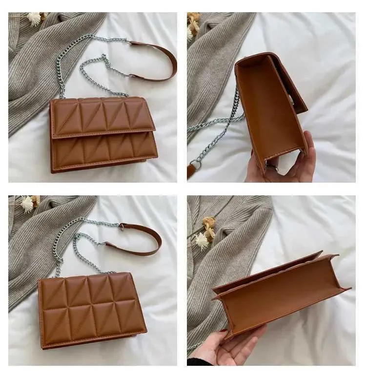 Borsa a tracolla da donna alla moda firmata, con manico in pelle PU, con tracolla a catena, per donna C241108_voghion.com