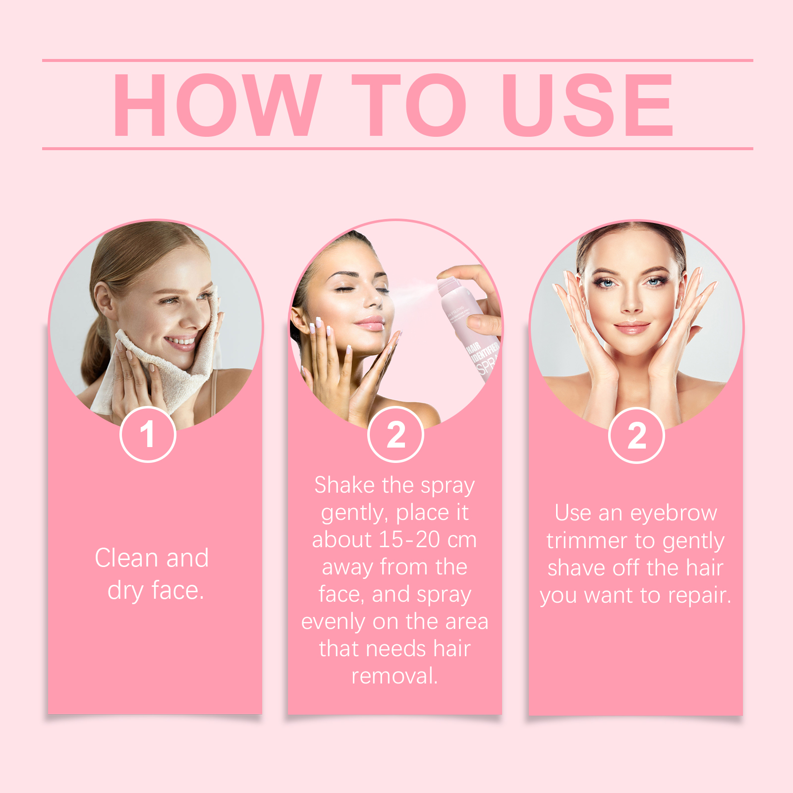 Jaysuing Facial Hair Removal Spray, Easily Softens Hair Facial Cleansing And Gentle Hair Removal Spray_voghion.com