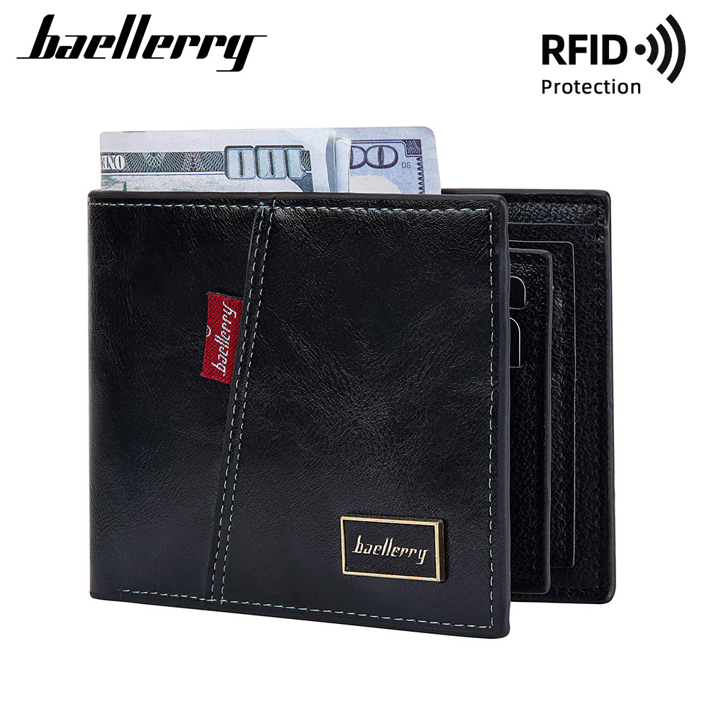 Nueva cartera corta para hombre baellerry retro multi-Tarjeta monedero simple abierto_voghion.com